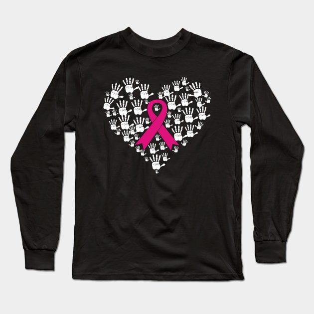 Stop Breast Cancer Long Sleeve T-Shirt by UranusArts